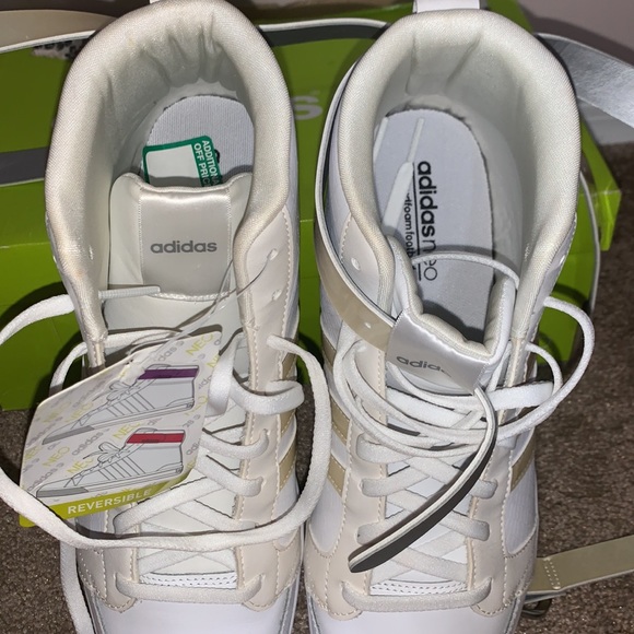 Adidas Neo. Cloudfoam Women’s size 10 white hi-tops - Picture 2 of 4